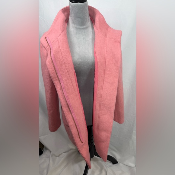 J Crew Mercantile Coat Womens Size 6 Pink Wool Blend Funnel Neck Jacket - Picture 7 of 15